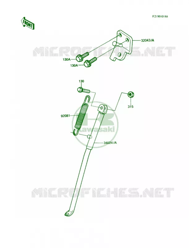 Stands Kawasaki MOTOS 200 1986 KDX200  KDX200-C1