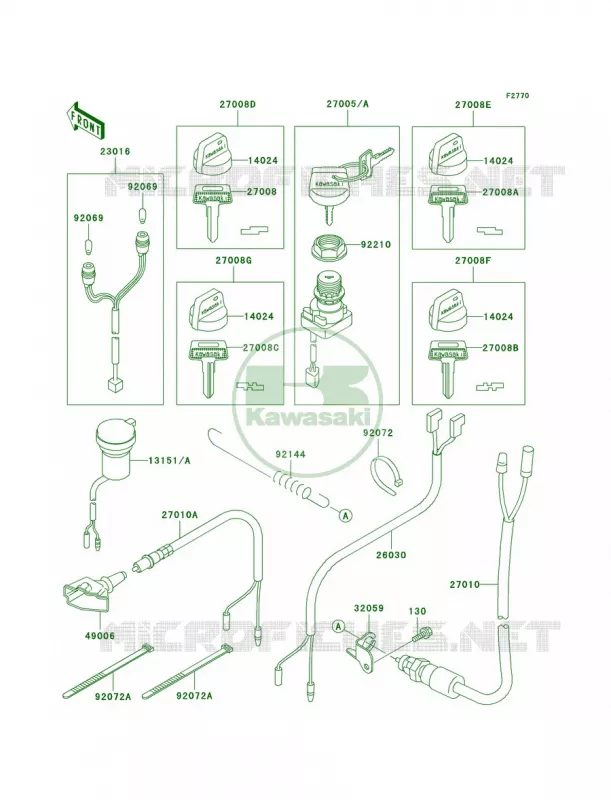 Ignition Switch Kawasaki QUAD 300 2001 Prairie 300 4X4  KVF300-A3