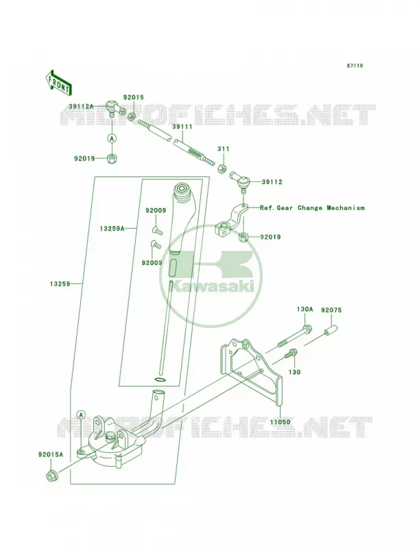 Control Kawasaki QUAD 300 2001 Prairie 300  KVF300-B3