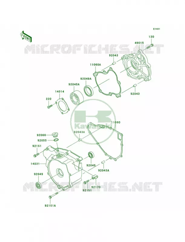 Engine Covers Kawasaki QUAD 300 2001 Prairie 300  KVF300-B3