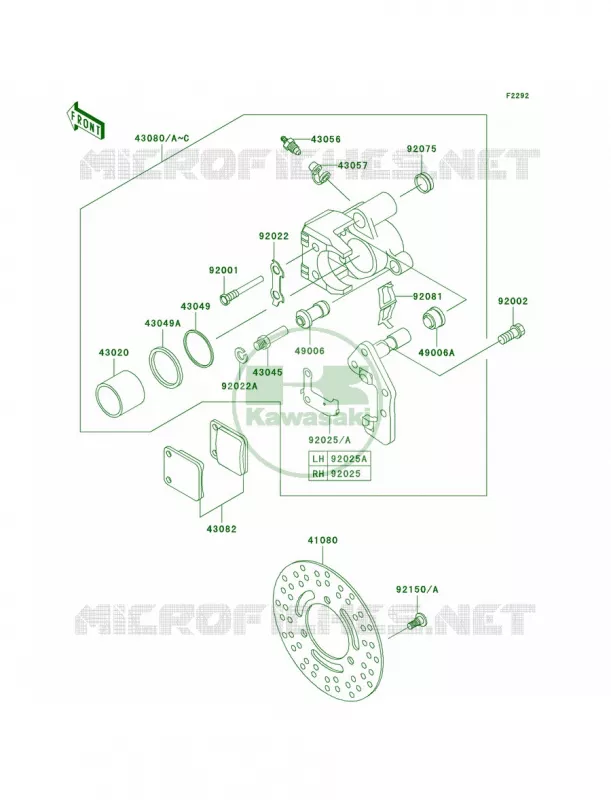 Front Brake Kawasaki QUAD 300 2001 Prairie 300  KVF300-B3