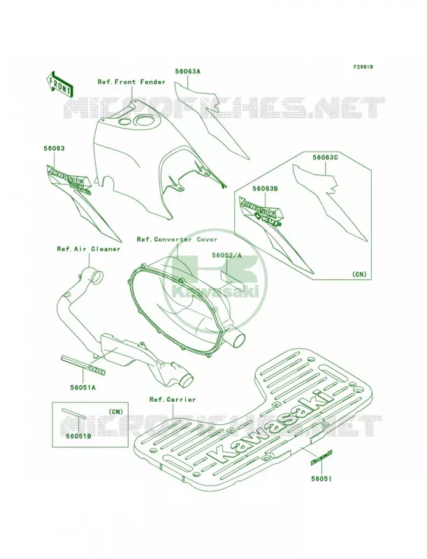 DecalsGreenC2 Kawasaki QUAD 400 2001 Prairie 400 4X4  KVF400-C3