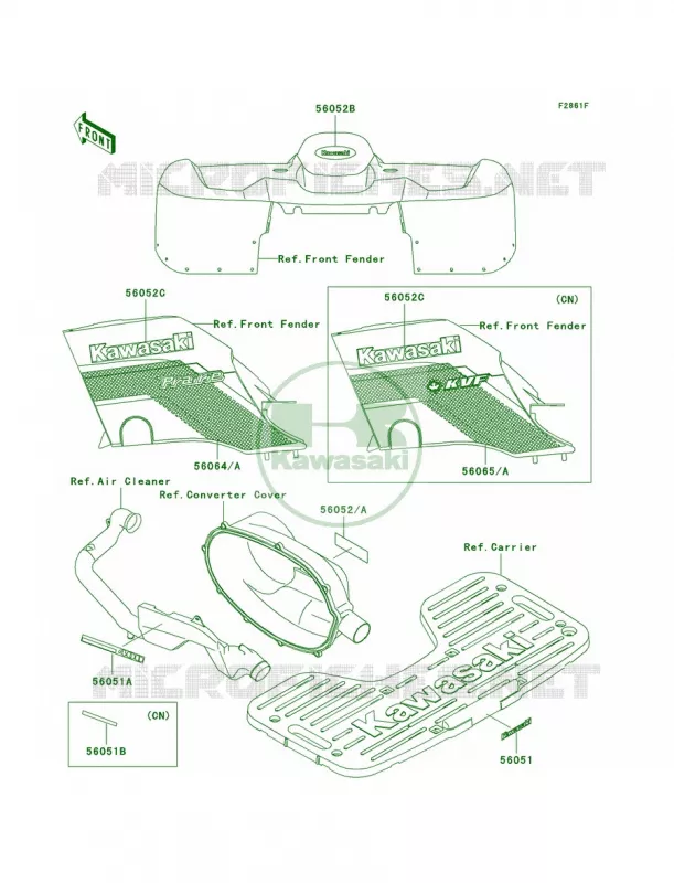 DecalsGreenC4 Kawasaki QUAD 400 2001 Prairie 400 4X4  KVF400-C3
