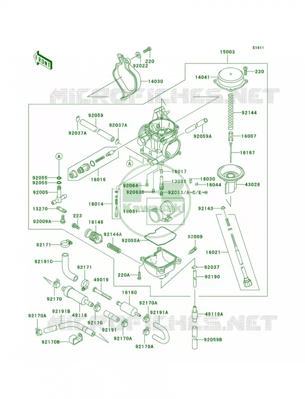 Carburetor Kawasaki QUAD 400 2001 Prairie 400  KVF400-D3