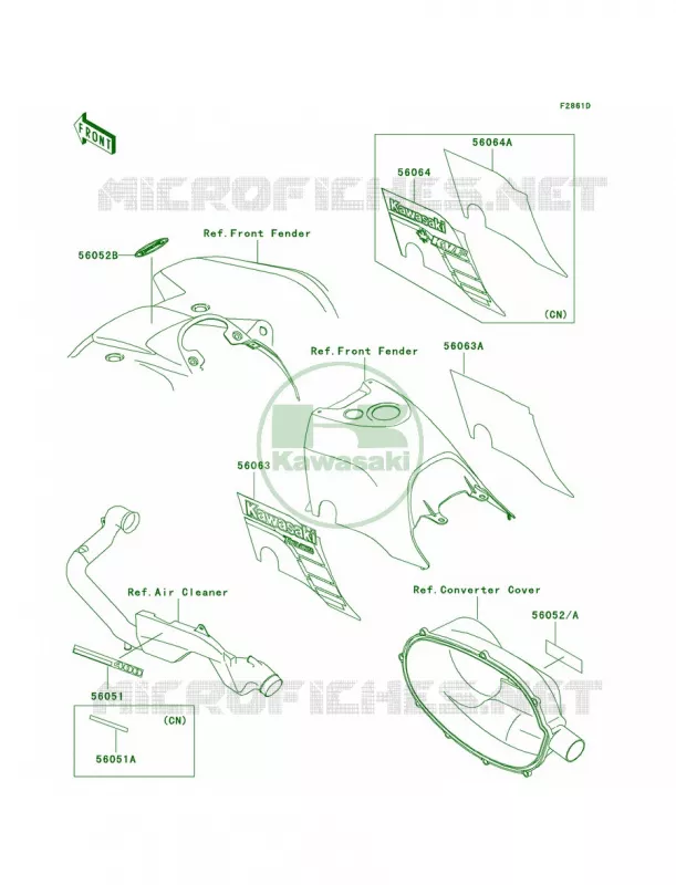 DecalsGreenD3 Kawasaki QUAD 400 2001 Prairie 400  KVF400-D3