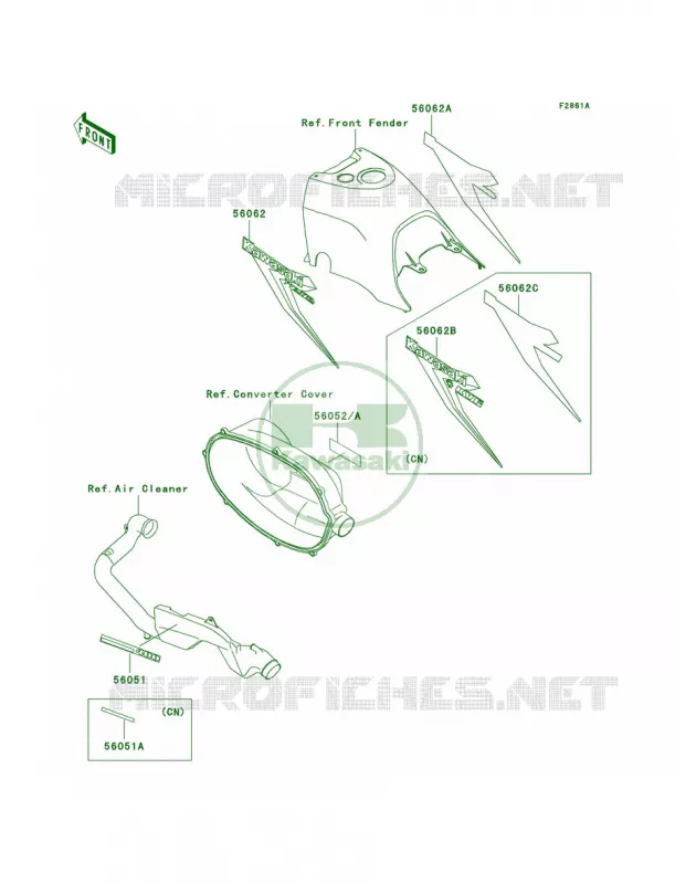DecalsRedD1 Kawasaki QUAD 400 2001 Prairie 400  KVF400-D3