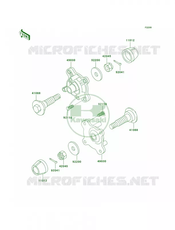 Front Hub Kawasaki QUAD 400 2001 Prairie 400  KVF400-D3