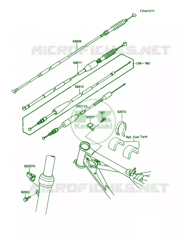 Cables Kawasaki MOTOS 80 1986 KDX80  KDX80-C3