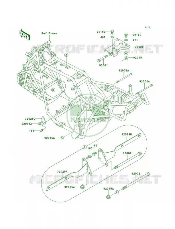 Frame Fittings Kawasaki QUAD 300 2000 Bayou 300  KLF300-B13