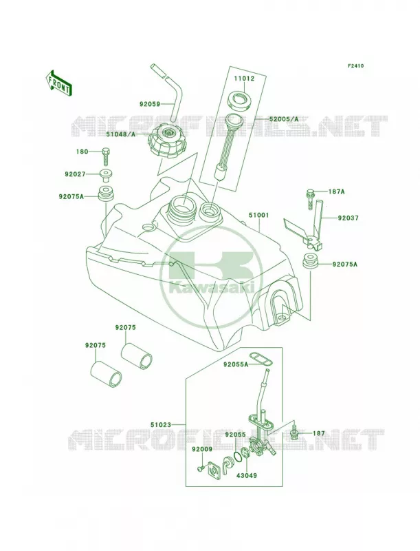 Fuel Tank Kawasaki QUAD 300 2000 Bayou 300  KLF300-B13