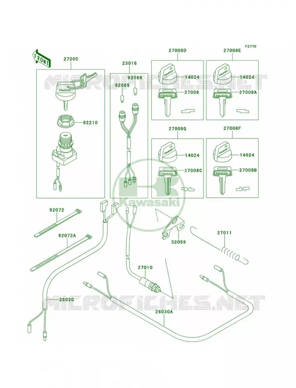 Ignition Switch Kawasaki QUAD 300 2000 Bayou 300  KLF300-B13