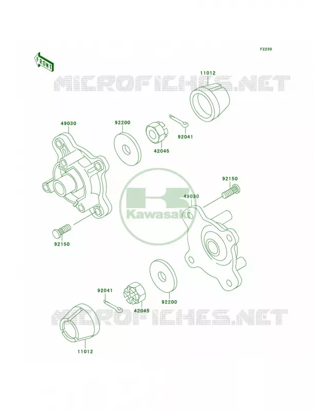 Front Hub Kawasaki QUAD 300 2000 Bayou 300 4X4  KLF300-C12