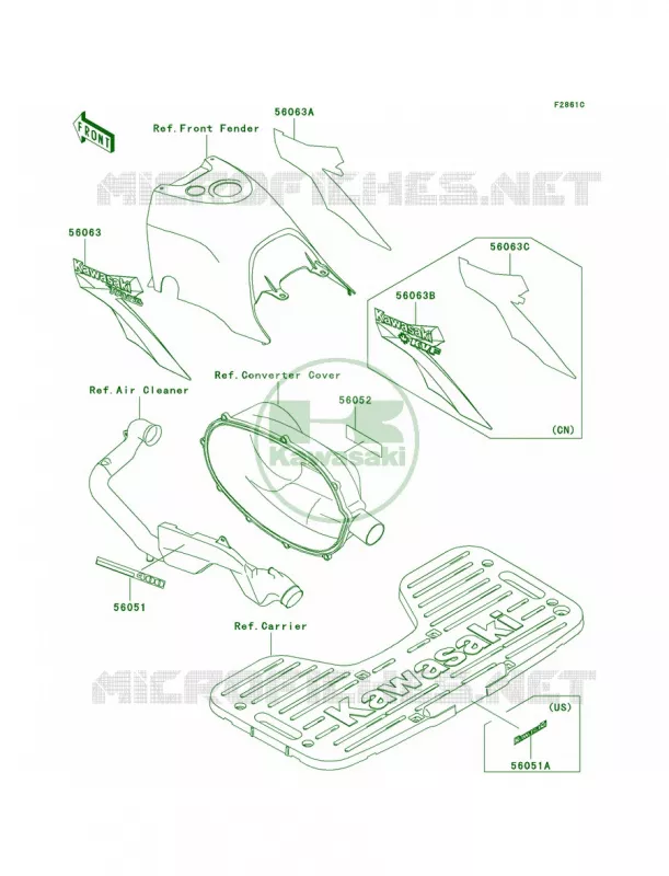 DecalsRedA2 Kawasaki QUAD 300 2000 Prairie 300 4X4  KVF300-A2