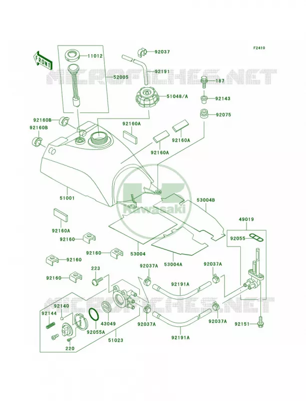Fuel Tank Kawasaki QUAD 300 2000 Prairie 300  KVF300-B2