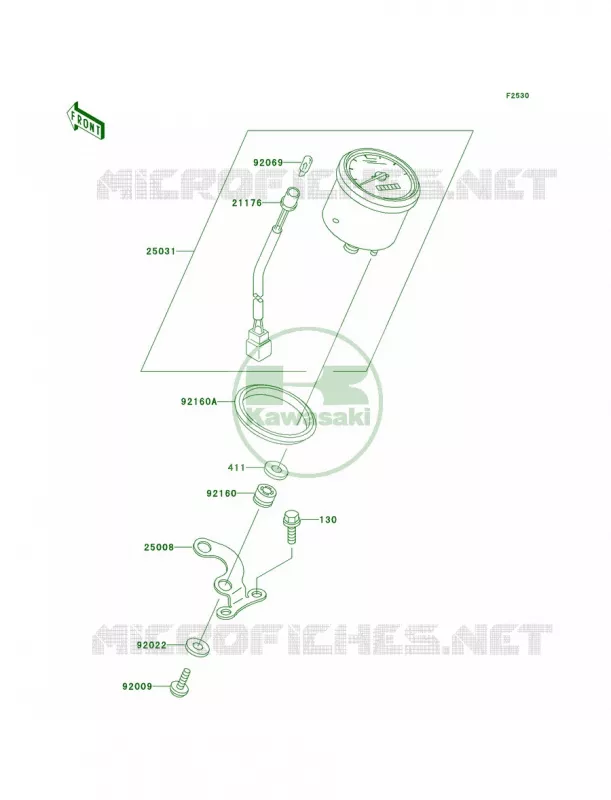 MetersCN Kawasaki QUAD 300 2000 Prairie 300  KVF300-B2