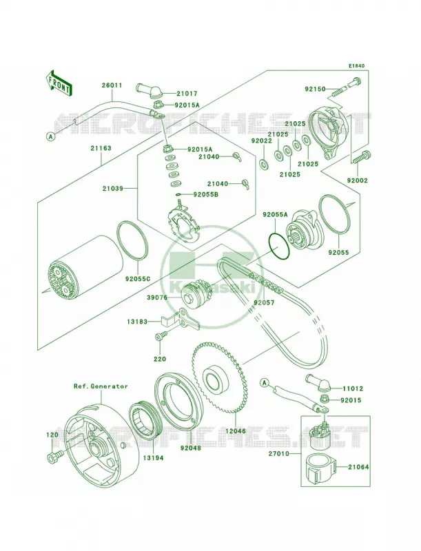 Starter Motor Kawasaki QUAD 300 2000 Prairie 300  KVF300-B2