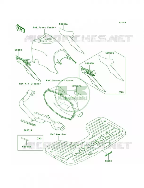 DecalsGreenC2 Kawasaki QUAD 400 2000 Prairie 400 4X4  KVF400-C2