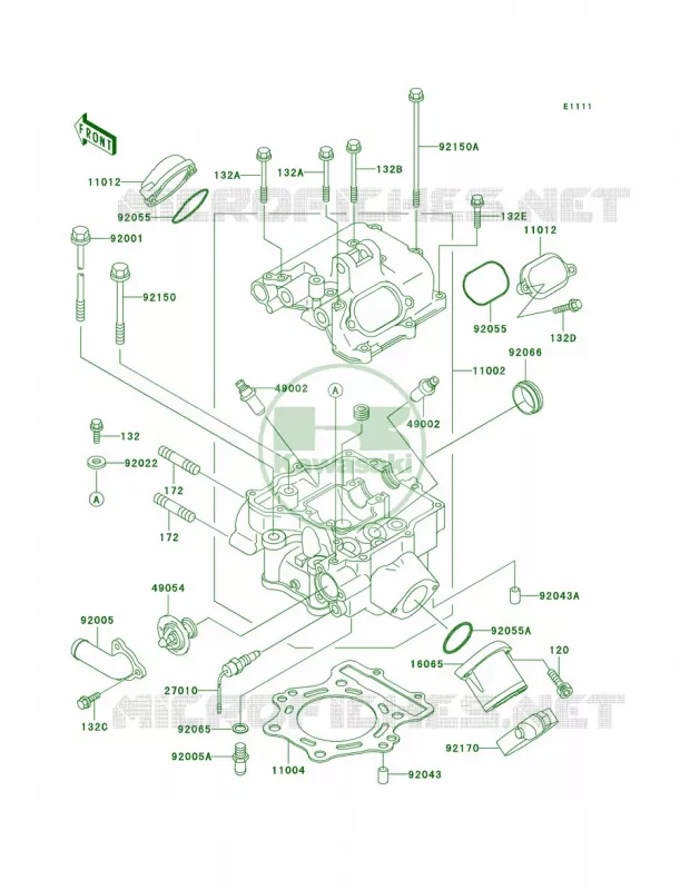 Cylinder Head Kawasaki QUAD 400 2000 Prairie 400  KVF400-D2
