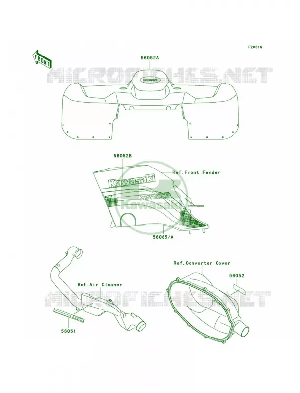 DecalsRedD4 Kawasaki QUAD 400 2000 Prairie 400  KVF400-D2