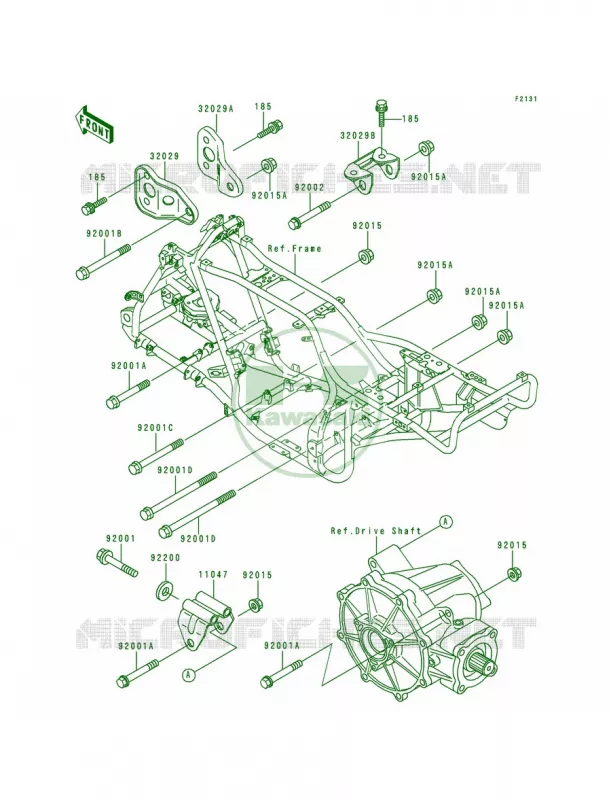 Frame Fittings Kawasaki QUAD 400 1999 Bayou 400 4X4  KLF400-B7