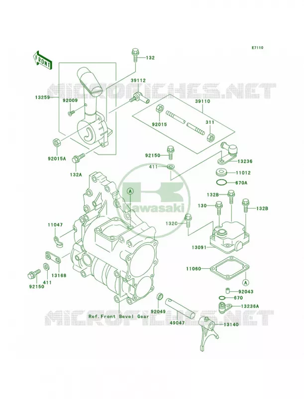 Control Kawasaki QUAD 300 1998 Bayou 300 4X4  KLF300-C10