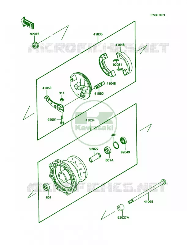 Front Hub Kawasaki MOTOS 80 1984 KDX80  KDX80-C1