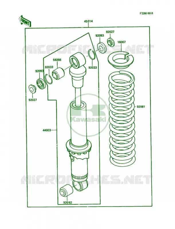 Shock Absorbers Kawasaki MOTOS 80 1984 KDX80  KDX80-C1