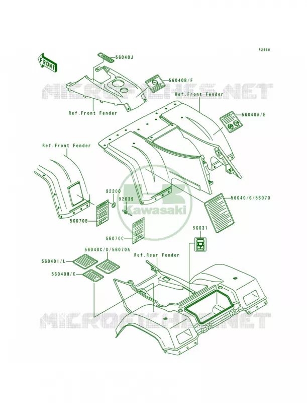 Labels Kawasaki QUAD 400 1998 Bayou 400 4X4  KLF400-B6