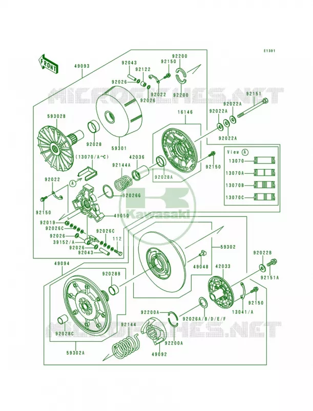 Drive Converter Kawasaki QUAD 400 1998 Prairie 400  KVF400-B1