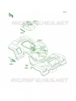 DecalsGreenKLF220 A12 pour Kawasaki Bayou 220