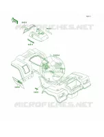 DecalsRedKLF220 A14 pour Kawasaki Bayou 220