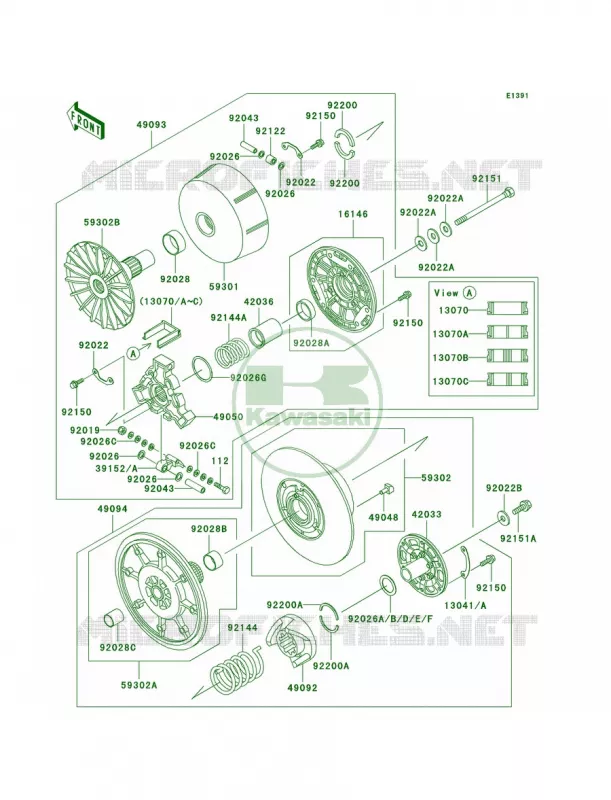 Drive Converter Kawasaki QUAD 400 1997 Prairie 400 4X4  KVF400-A1