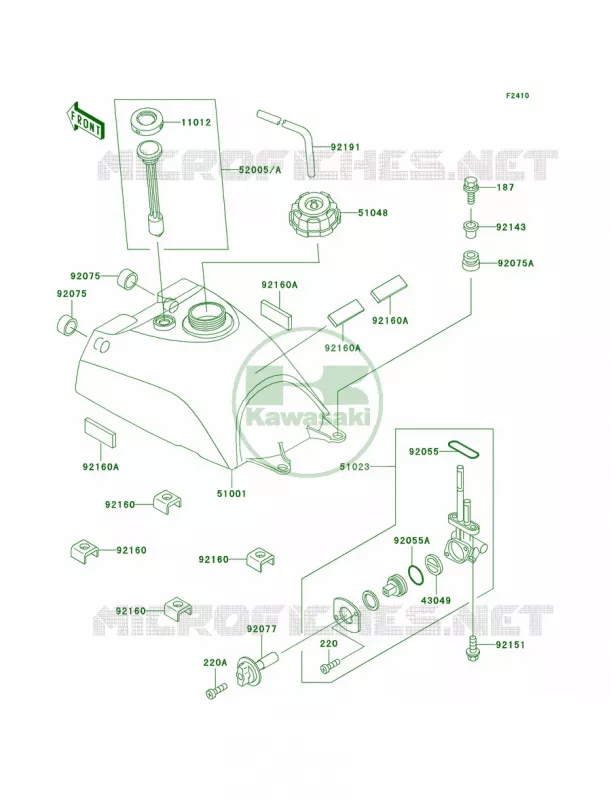 Fuel Tank Kawasaki QUAD 400 1997 Prairie 400 4X4  KVF400-A1