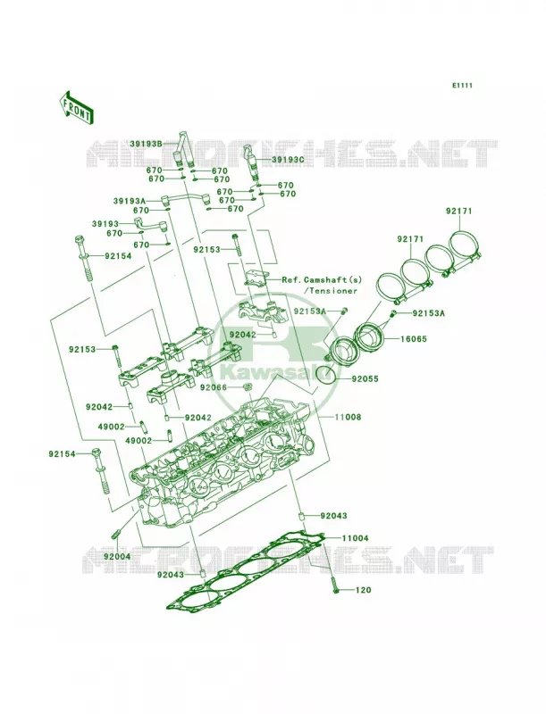 Cylinder Head Kawasaki MOTOS 1400 2014 Concours 14 ABS  ZG1400CEF