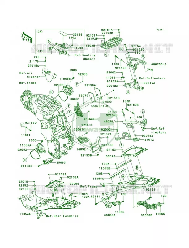 Frame Fittings Kawasaki MOTOS 1400 2014 Concours 14 ABS  ZG1400CEF