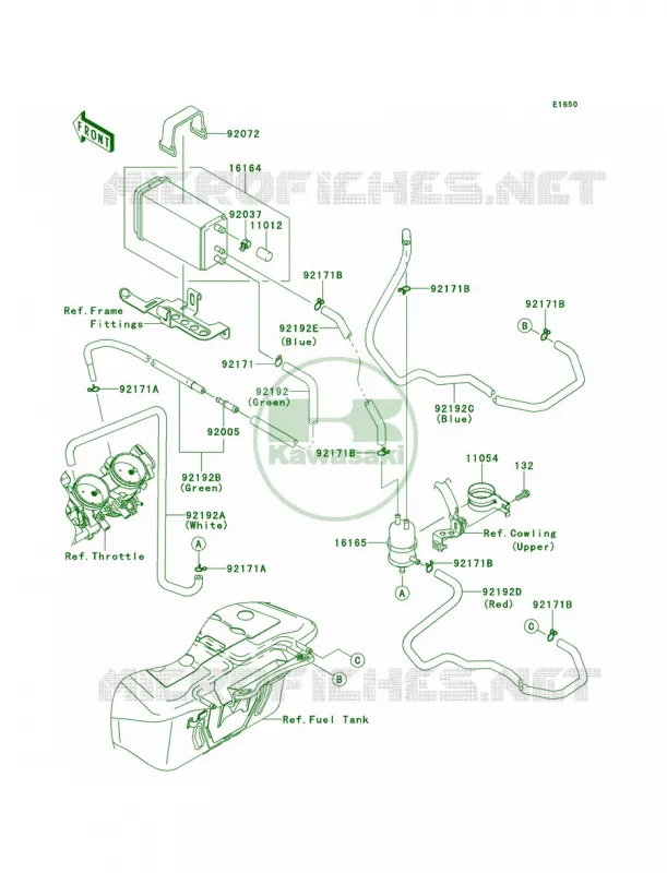 Fuel Evaporative SystemCA Kawasaki MOTOS 1400 2014 Concours 14 ABS  ZG1400CEF
