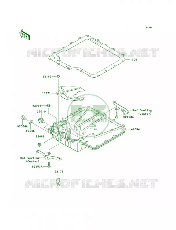 Oil Pan Kawasaki MOTOS 1400 2014 Concours 14 ABS  ZG1400CEF