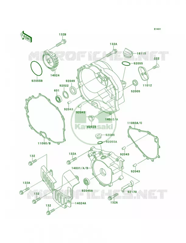 Engine Covers Kawasaki QUAD 300 1996 Bayou 300 4X4  KLF300-C8
