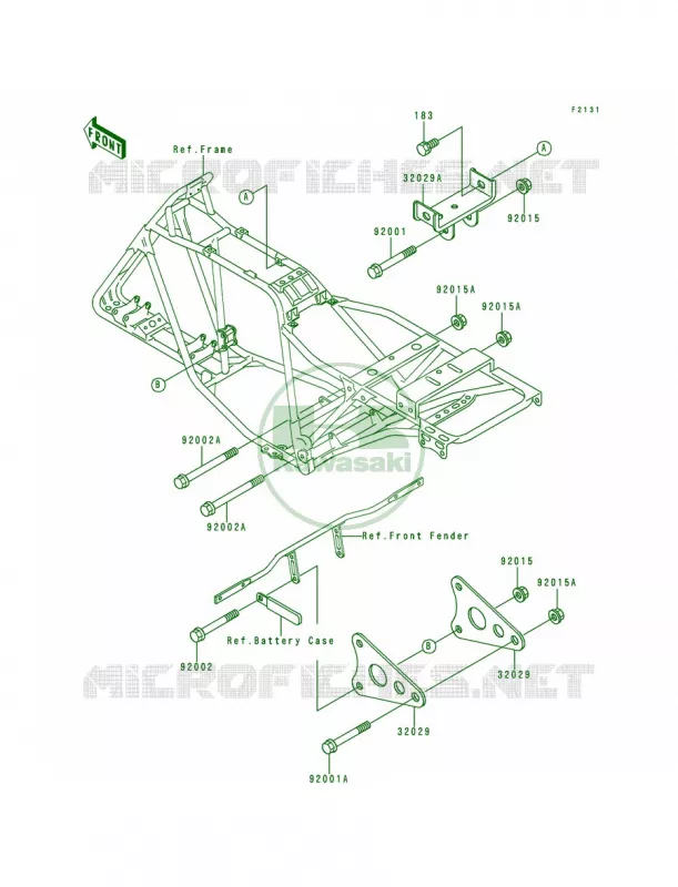 Frame Fittings Kawasaki QUAD 220 1995 Bayou 220  KLF220-A8