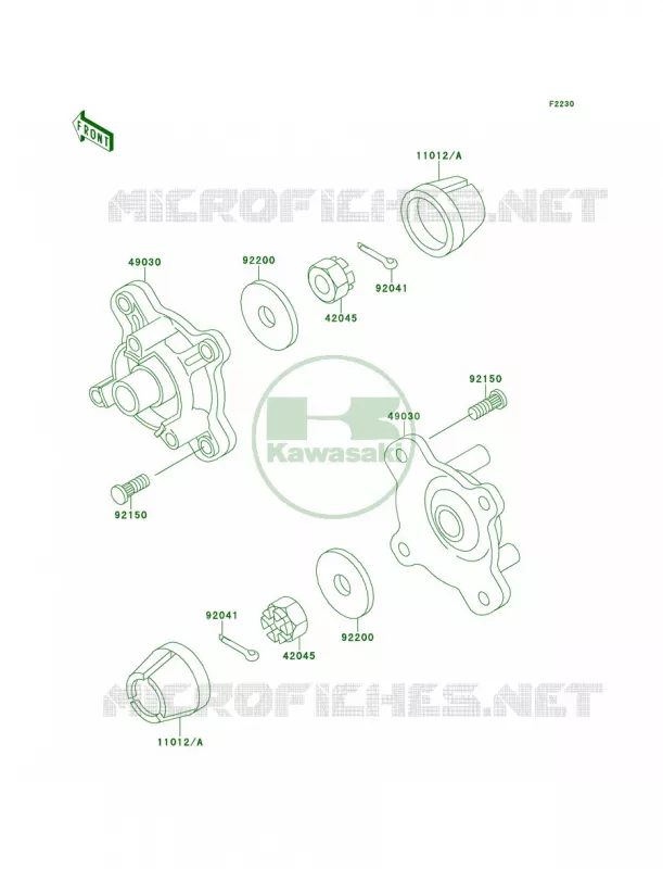 Front Hub Kawasaki QUAD 300 1995 Bayou 300 4X4  KLF300-C7