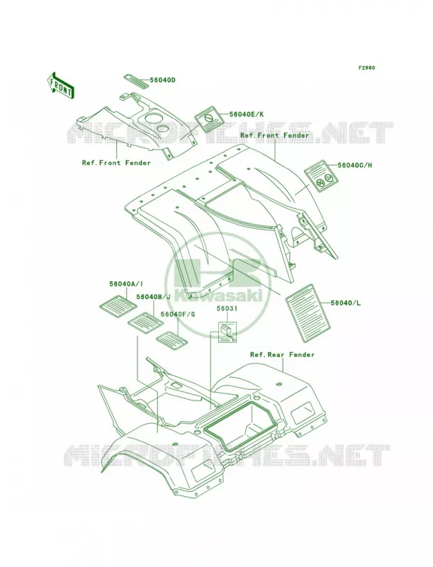Labels Kawasaki QUAD 300 1995 Bayou 300 4X4  KLF300-C7