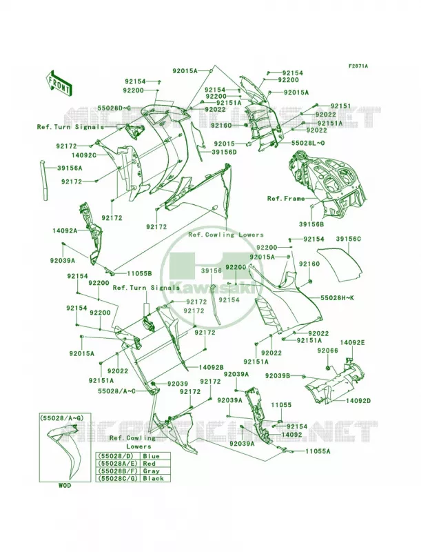 CowlingCenterCDFCEF Kawasaki MOTOS 1400 2013 Concours 14 ABS  ZG1400CDF