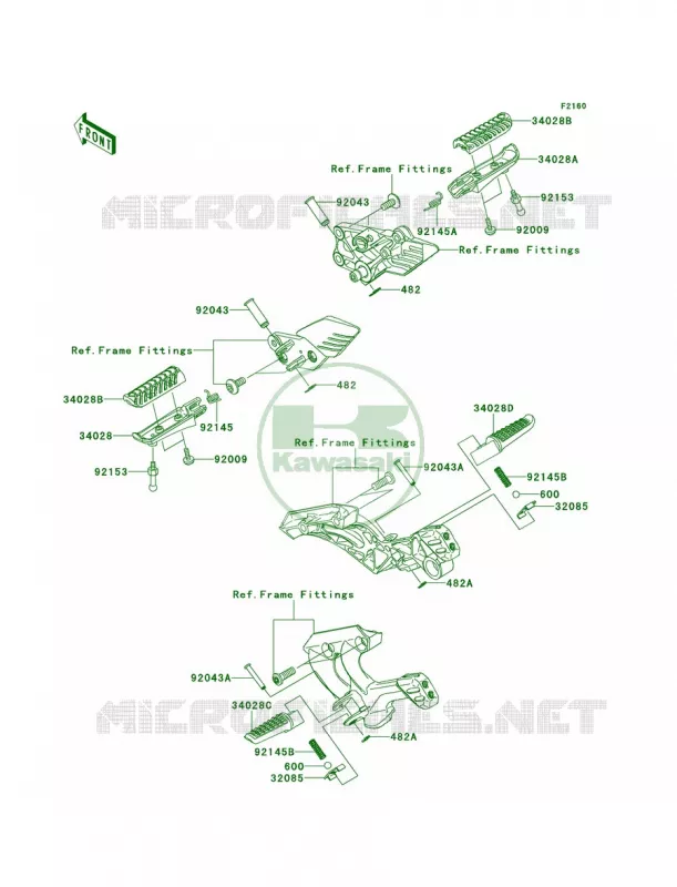 Footrests Kawasaki MOTOS 1400 2013 Concours 14 ABS  ZG1400CDF