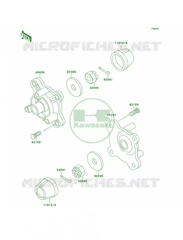 Front Hub Kawasaki QUAD 300 1994 Bayou 300 4X4  KLF300-C6