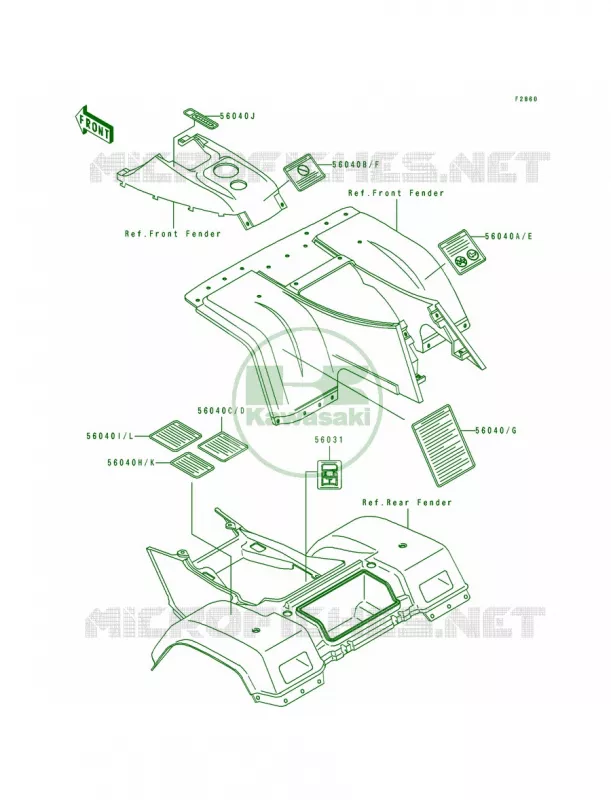 Labels Kawasaki QUAD 400 1994 Bayou 400 4X4  KLF400-B2