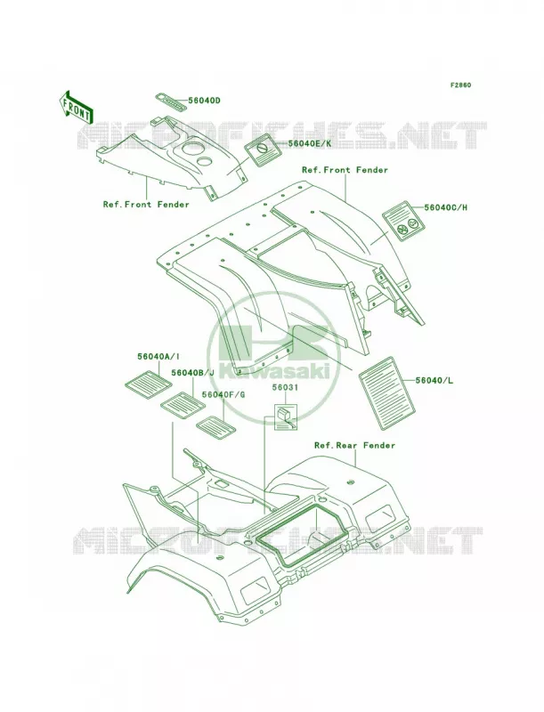 Labels Kawasaki QUAD 300 1993 Bayou 300 4X4  KLF300-C5