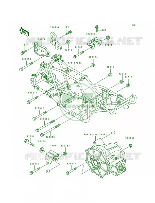 Frame Fittings Kawasaki QUAD 400 1993 Bayou 400 4X4  KLF400-B1