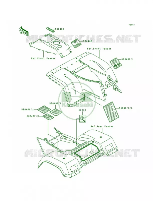 Labels Kawasaki QUAD 300 1992 Bayou 300 4X4  KLF300-C4