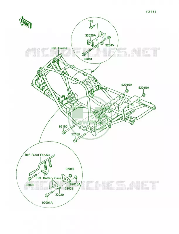Frame Fitting Kawasaki QUAD 220 1991 Bayou 220  KLF220-A4