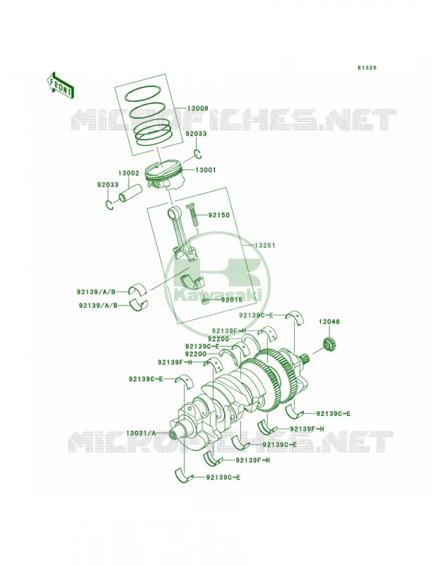 CrankshaftPistons Kawasaki MOTOS 1400 2012 Concours 14 ABS  ZG1400CCF
